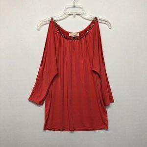 MK Michael Kors Women Could Shoulder Sleeve Blouse Top Shirt Size Small B228 -10